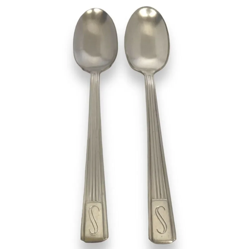 Set Of 2 Silver Plate Demitasse Spoons Hotel Statler REED BARTON / IS Vintage